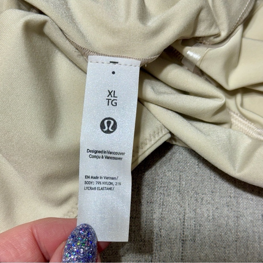 Lululemon Wundermost Nulu Square-Neck Bodysuit Long Sleeve Mojave Tan XL NWT - Picture 7 of 9